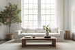 © Trinette Reed - Architecture image of Modern design living room white linen sofa