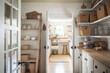 © Trinette Reed - Organized food pantry closet in cozy cottage style home