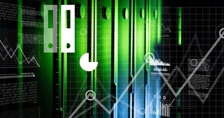 Poster - Animation of financial data processing over computer servers