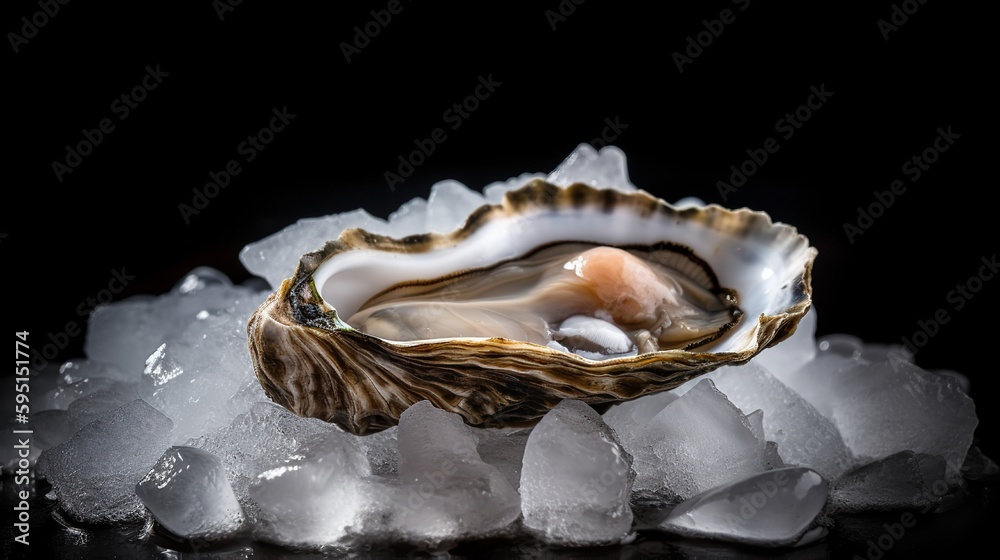 Freshly Shucked Wellfleet Oyster on a Bed of Ice