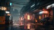 © Artcuboy - science fiction environment, digital art illustration, Generative AI