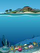 Cartoon half  Underwater Stock Illustrations background
