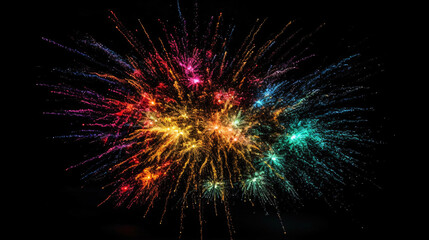 Wall Mural - Colorful Explosions: A Photorealistic World of Liquid and Paint Splatters, Glitter and Confetti Explosions, with Rainbow Colors, Dust, Smoke, Debris, and Fog, Enhanced by AI-Generative Technology