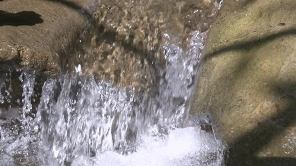 Poster - Slow motion waterfall flowing in nature.
