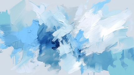 Blue and white painting. Rough touch