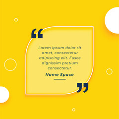 stylish quote message frame yellow background