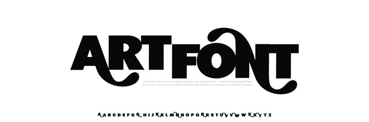 Art font, Bold fat alphabet fancy opulent serif letters creative font for cool exquisite logo lettering headline funny cartoon typography 
