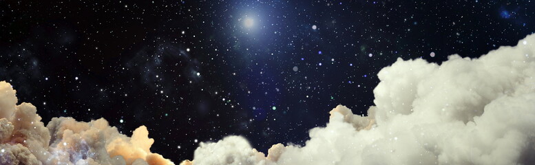Wall Mural - night sky with clouds and stars.fantasy in high resolution ideal for wallpaper. elements of this ima