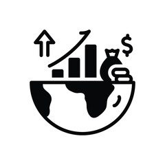 Wall Mural - black solid icon for gdp growth