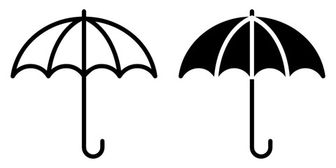 Poster - ofvs360 OutlineFilledVectorSign ofvs - umbrella vector icon . isolated transparent . black outline and filled version . AI 10 / EPS 10 / PNG . g11700
