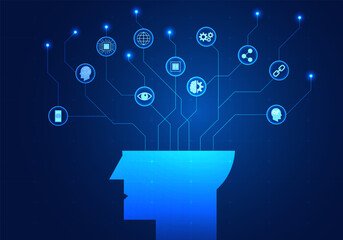 Poster - Artificial intelligence that enters the smart technology system is an ai that commands and learns information from humans. to help meet the needs of users and help solve business problems