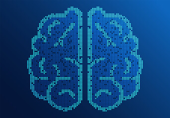 Poster - Background technology Artificial intelligence brain that serves to command and learn information from humans to help and meet the needs of users and help solve business problems to compete
