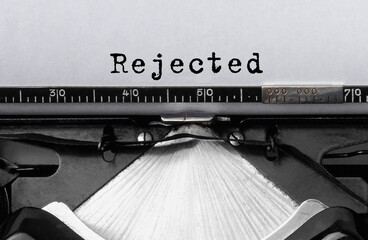 Aufkleber - Text Rejected typed on retro typewriter