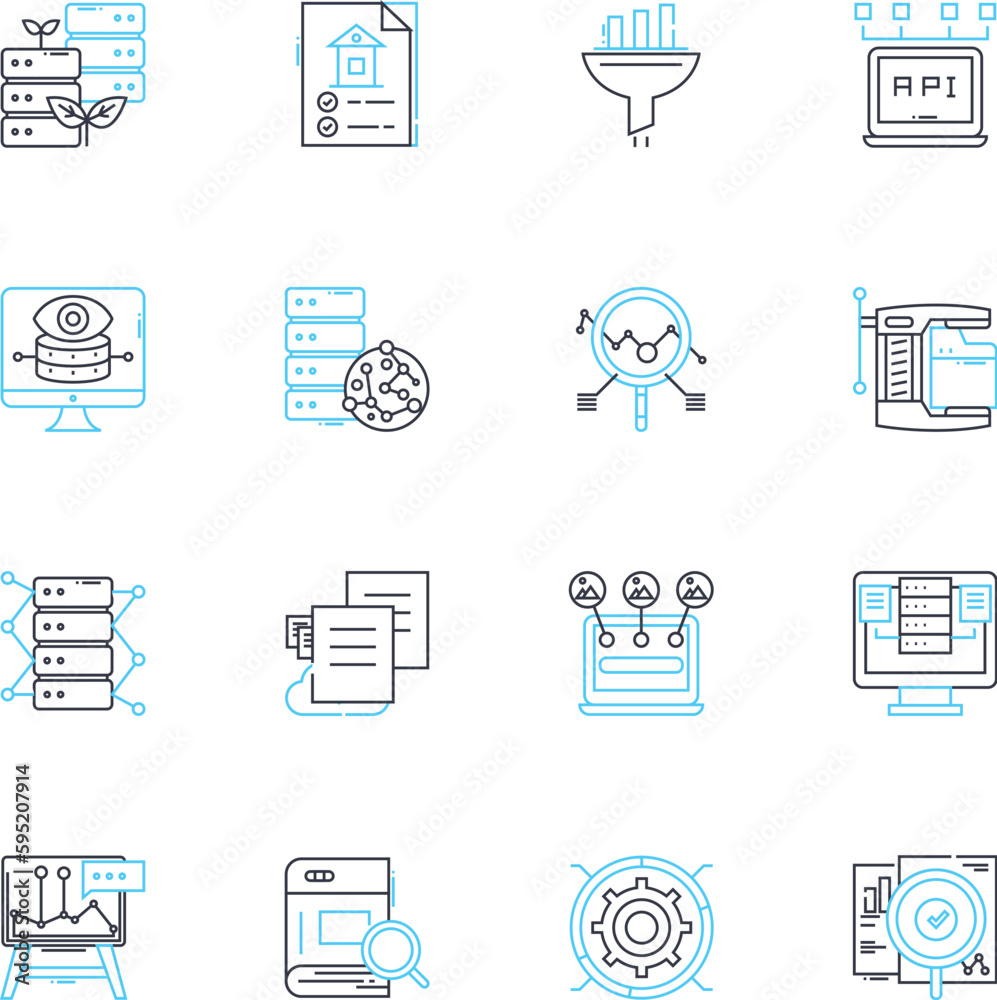 Risk assessment linear icons set. Probability, Uncertainty, Vulnerability, Threats, Consequences, Hazard, Assessment line vector and concept signs. Detection,Criticality,Security outline illustrations