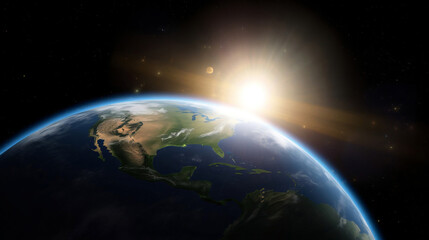 Wall Mural - view of the earth from the moon. generative ai