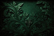 AI generated baroque floral ornaments monogram bas relief rococo elements at dark background