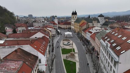 Wall Mural - Aerial view of the city of Trencin in Slovakia