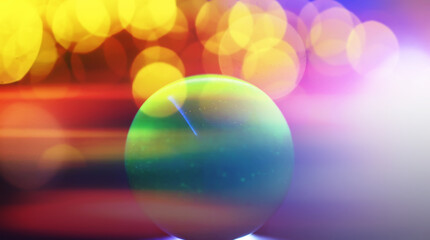 Poster - Abstract background with glowing ball and bokeh. Divination and prediction of fate.