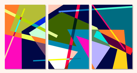 Aufkleber - Vector colorful geometric abstract background for summer banner