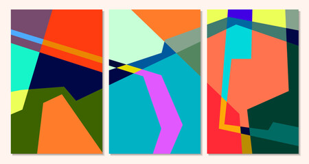 Leinwandbilder - Vector colorful geometric abstract background for summer banner