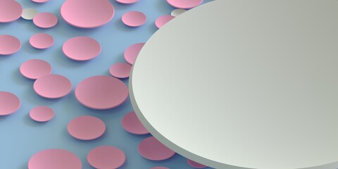 Leinwandbilder - pastel background with volumetric multi-colored hemispheres and a place for an inscription