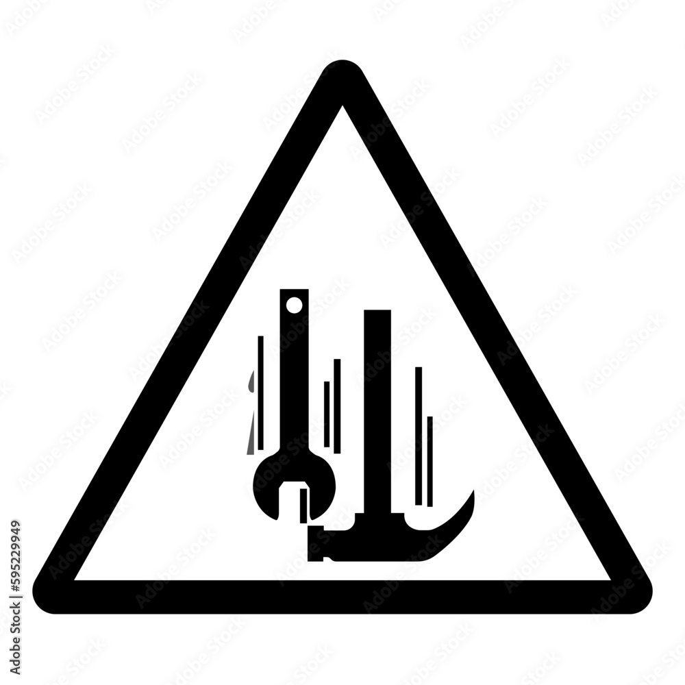 Warning Workers Overhead Symbol Sign, Vector Illustration, Isolate On ...