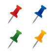 © XICONS - Push pin set isolated on transparent background.