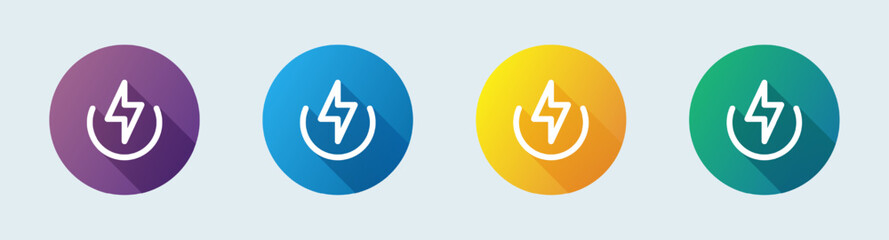 Poster - Power line icon in flat design style. Energy signs vector illustration.