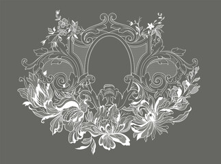 Wall Mural - lace ornate frame. vector illustration