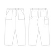 template baggy fit carpenter pants vector illustration flat design outline clothing collection