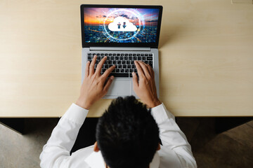 Poster - cloud computing software for modish remote work and personal data storage