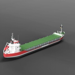 Sticker - 3D rendering of a large cargo ship