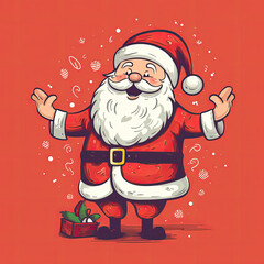 Wall Mural - cartoon santa claus - by generative ai