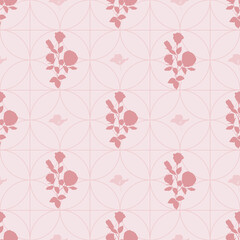 Wall Mural - seamless pattern cut out flowers boho groovy 