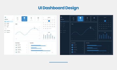 Wall Mural - UI Dashboard Design Wireframe Elements