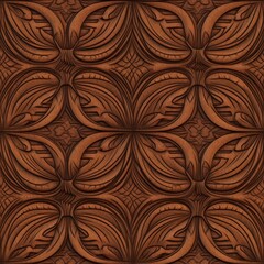 Poster - Repeating mahogany texture. AI generative.