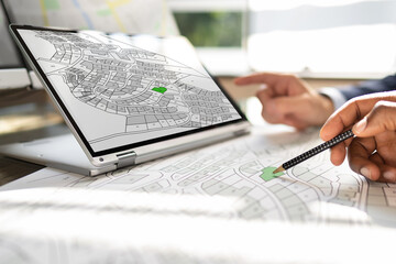 Poster - Cadastre Map And City Building Survey