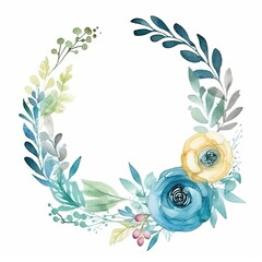 Wall Mural - Watercolor floral illustration bouquet set collection, wedding stationary, flower background