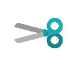 Scissors pixel art isolated. Vector illustration