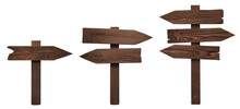 Set Of Wooden Arrow Signs, Cut Out