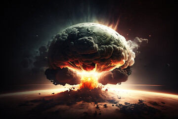 Wall Mural - Explosion on earth - concept art