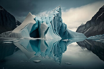 Wall Mural - melting clacier - climachange - illustration - concept art
