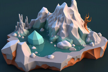 Wall Mural - melting clacier - climachange - illustration - concept art