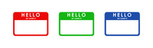 Hello My Name Is Vector Name Tag Card Collection