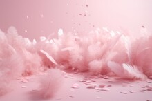 Small Fluffy Pink Feathers. Generate Ai