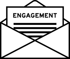 Sticker - Envelope and letter sign with word engagement as the headline