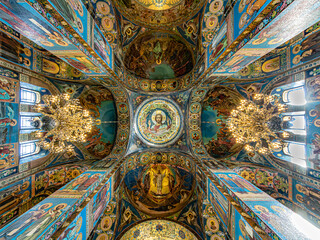 Canvas Print - interior of the church of the savior on spilled blood