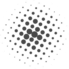 Poster - Circle dots with halftone pattern. Round gradient background. Elements with gradation points texture. Abstract geometric shape