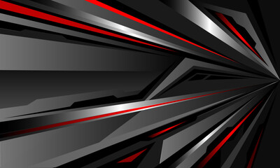 Abstract silver red speed geometric overlap shadow design modern futuristic background vector