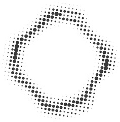 Poster - Dotted circle pattern. Abstract halftone round. Frame with random gradient gradation. Grunge rings design